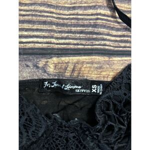 For Love & Lemons Skivvies Bat Your Lashes Lacy  Underwire Bra Black XS